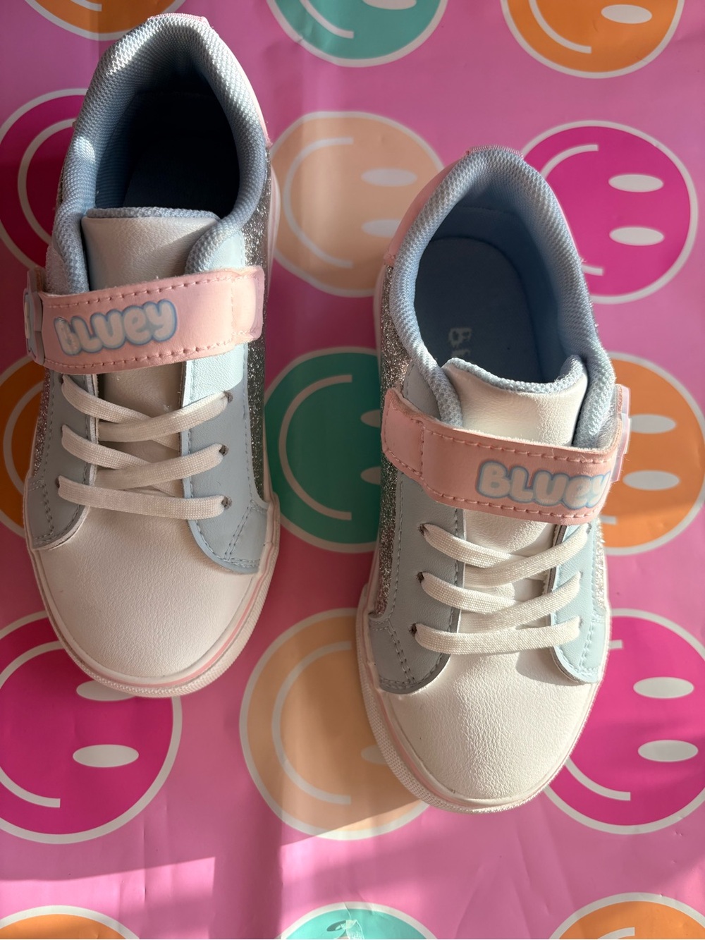 Bluey Kids Glitter Sneaker with Pink Star Strap